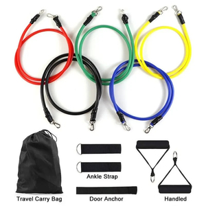 11pcs/Set Pull <b>Rope</b> Resistance Bands Portable Fitness Equipment Ankle Strap Chest Expander Elastic <b>Exercise</b> Band - Product Image 3
