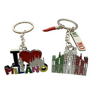 Llavero de Metal Esmaltado Personalizado con Diseño del <span class=keywords><strong>Duomo</strong></span> de Milán, Recuerdo Turístico de Italia, Llavero con Forma de Chiles para Regalo de Viaje - Product Image 2