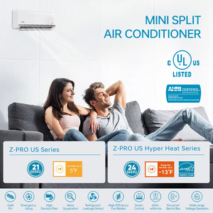 Aire Acondicionado Mini Split con Bomba de Calor de Enfriamiento Rápido, Motor Ecológico de Cero Consumo Energético para Dormitorio Z-pro R410a - Product Image 5