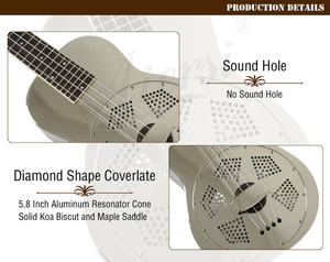 Fábrica China Aiersi marca resonador ukelele 24 pulgadas concierto ukelele precio barato instrumentos musicales latón cobre buena calidad - Product Image 2