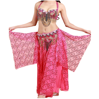 Ensemble de costumes de danse du ventre pour femmes soutien-gorge et ceinture de danse du ventre professionnels jupe de danse du ventre fente tenue de carnaval