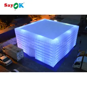 Lớn Cube Wedding Party LED Light Inflatable Tent Cắm Trại Giá Cho Các Sự Kiện Ngoài Trời