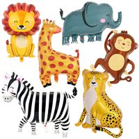 Ensemble de ballons en aluminium sur le thème des animaux de la savane : Lion, Éléphant, Zèbre, Girafe, Abeille, Insectes – Idéal pour les fournitures de fête d'anniversaire pour enfants – Vente en gros