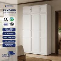 Armoire moderne en acier blanc avec rangement supérieur, organisateur de vêtements pour chambre à coucher, meuble d'intérieur pour condo