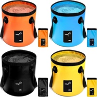 Seau pliable avec poignée Seau pliant pliable portable de 5 gallons Conteneur d'eau pliable pour le camping et la randonnée