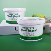 Fabricant, usine, OEM, ODM, personnalisation du logo, pot en plastique PP pour crème glacée, contenants pour yaourt avec couvercle à verrouillage de sécurité