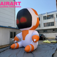 Robot gonflable décoratif à LED, personnage de robot gonflable mignon pour les campagnes publicitaires