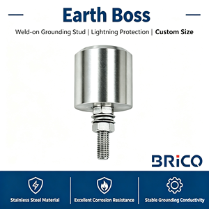 Connettori di Messa a <span class=keywords><strong>Terra</strong></span> BRICO in Acciaio Inox per Protezione da Fulmini, Alta Qualità Certificata ISO, <span class=keywords><strong>Dimensioni</strong></span> Personalizzabili - Product Image 1