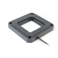 S51 Triaxial Piezo Tip/Tilt Stage dengan 3 Aksis Gerak di Theta X, Theta Y, dan Z, serta dengan Apertur Besar Tengah 80x80mm.