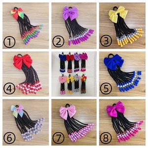Yellow Color <strong>Kids</strong> Pony Beads <strong>Kids</strong> Hair Accessories for Girls <strong>Kids</strong> Braided Ponytail Extension with Beads <strong>Braids</strong> Hair Extensions - Product Image 5