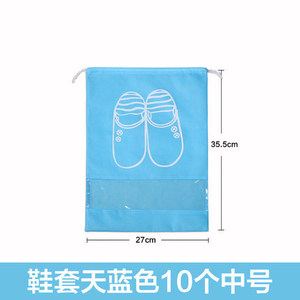 Bolsas de almacenamiento de zapatos de viaje con cordón, cubierta transparente no tejida a prueba de polvo para viaje, forma rectangular, paquete de 10 - Product Image 6