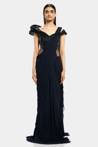 ดีไซน์หรูหรา ตัดเย็บสำเร็จ แห้งเร็ว สำหรับผ้าส่าหรีผู้หญิง ทรงปกติ เหมาะสำหรับงานเลี้ยงตอนเย็น งานเฉลิมฉลอง ทุกฤดูกาล - Product Image 2