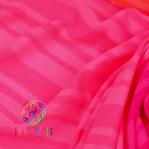 Stripe Organza Fabric Nylon Polyester Rayon Soft Comfortable Heavy Organza Fabric for Dress