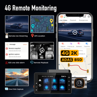 Caméra de tableau de bord 4G à 4 canaux avec carte SIM, ADAS, BSD, GPS, système de caméra DVR automatique pour camion, bus, taxi, gestion de flotte