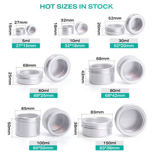 Hộp Thiếc Nhôm Có Nắp Nhựa Pvc Trong 60Ml 100Ml 150Ml 180Ml Bao Bì Quà Tặng Phụ Kiện Trang Sức Nến - Product Image 2