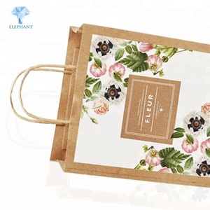 Custom Design Full Color Printed Kraft Paper <b>Gift</b> Packing Flower Paper Bag - Product Image 4