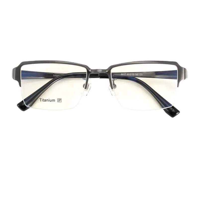 Hengtai High-End el yapımı gözlük saf titanyum gözlük tasarımcısı lüks İtalyan asetat yarım çerçeve miyopi gözlük çerçeve