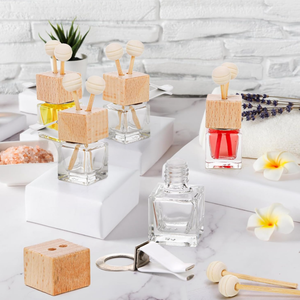 <strong>Car</strong> <strong>Diffuser</strong> Bottles Empty 8ml Square Essential Oil <strong>Diffuser</strong> Bottle with Vent <strong>Clip</strong> - Product Image 2