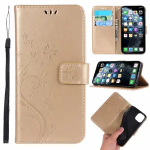 Jmax Casing Ponsel Kulit Dompet Timbul Kupu-kupu Mewah untuk HUAWEI Y 3 5 6 7 8 9 A P Prime Pro Plus Lite 2016 2017 2018 2019