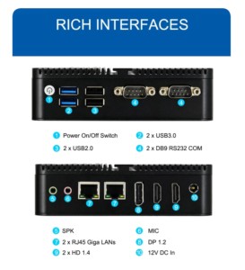 Новый безвентиляторный промышленный ПК 12-го поколения процессор Elkhart Lake J6412 двойной Lan портативный офисный мини-компьютер win11/Linux - Product Image 2