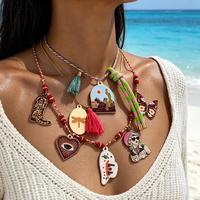 Collier à 3 couches en cordon tressé multicolore avec pendentif botte de cowboy et breloques émaillées, bijoux fantaisie OEM/ODM, colliers dorés