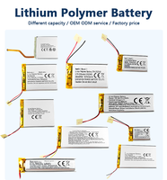 Baterai Lithium Polymer Isi Ulang Bersertifikasi CB, Dapat Disesuaikan, 801350 304355 382774 500mAh 750mAh 3.7V Lipo untuk Perangkat yang Dapat Dipakai