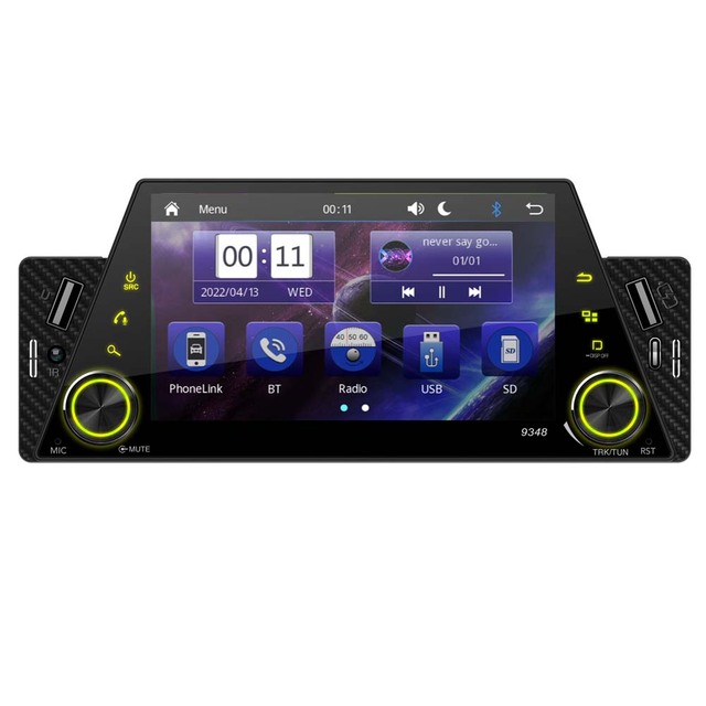Linux 5inch Touch Screen Head Unit 1 Din Car MP5 Radio Audio Player with BT Carplay Android Auto DSP FM Steering Wheel Control