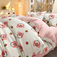 Parures de lit de haute qualité pour chambre d'enfant, 4 pièces, imprimé carton, pour usage domestique, housse de couette, drap plat/housse de matelas, taie d'oreiller