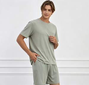 Conjunto de Pijamas de Bambú para Hombre, Ropa de Dormir Suave Personalizada, Fabricante OEM, Proveedor Mayorista para Marcas - Product Image 4
