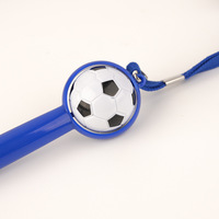 Bolígrafo Giratorio con Diseño de Balón de Fútbol, Correa para el Cuello, Logotipo Personalizado, Multicolor, Promocional