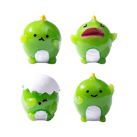 Mainan Resin Dinosaurus Mini Lucu Warna Pastel Kawaii DIY Dekorasi Meja Boneka Hewan Lembut Hadiah