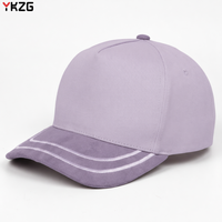 Casquette de baseball rétro bicolore en coton suédé rose de haute qualité avec visière et motif fruité Dobby à 5 panneaux pour le streetwear – Vente en gros