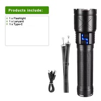 Lanterne portable super lumineuse, lampe torche tactique étanche pour le camping en plein air, puissante lampe torche LED