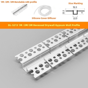 신상품 건식 벽체 석고 <span class=keywords><strong>led</strong></span> 스트립 라이트 프로파일 PC 커버에 대한 유연한 구부릴 수있는 알루미늄 <span class=keywords><strong>LED</strong></span> 채널 오목한 <span class=keywords><strong>Led</strong></span> 디퓨저 3m - Product Image 4