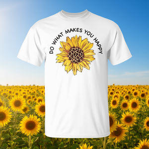 T-shirt Sunflower avec citation « Faites ce qui vous rend heureux », design unisexe, taille adulte - Product Image 3