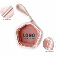 Pochette en PVC personnalisée imprimée, sac suspendu à fermeture éclair, rangement transparent, présentoir de poupées de dessin animé, porte-clés en peluche