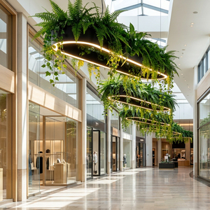 Lampadari Decorativi a Piante Artificiali, Personalizzati, Non Standard, Moderni, Grandi, Circolari, a LED, a Risparmio Energetico per Illuminazione di Ristoranti - Product Image 3