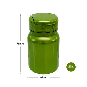 Vente en gros 80ml Vert Médical Pilule Bouteille D'emballage PET Capsule Bouteille Avec Bouchon