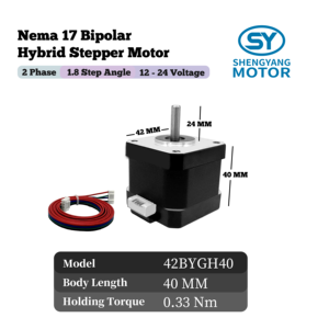Motor de Impresora <span class=keywords><strong>Nema</strong></span> <span class=keywords><strong>17</strong></span> 42X42X40MM, Motor Paso a Paso Híbrido Bipolar de 4 Cables y 12V - Product Image 2