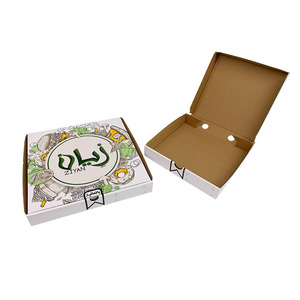 กล่องพิซซ่าลูกฟูกแบบกำหนดเองสำหรับบรรจุภัณฑ์อาหารแบบนำกลับบ้าน มีรูระบายอากาศ พิมพ์สีเต็มรูปแบบ ผู้ผลิตกล่องพิซซ่าลูกฟูกแบบกำหนดเอง - Product Image 2