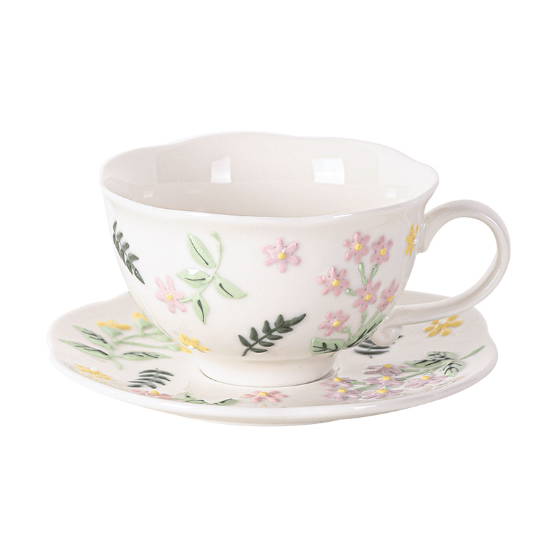 Small floral coffee cups and plates