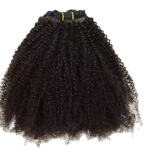 Extensions de <span class=keywords><strong>cheveux</strong></span> humains vierges Remy, cuticules alignées, double trame machine, bouclés crépus 4C, 100% non traités, brésiliens - Product Image 1