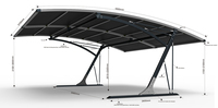 Abri d'auto en métal pour voitures simples/doubles Pare-soleil en polycarbonate pour la maison/garage commercial en aluminium PVDF pour voitures de stationnement
