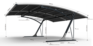 Parasol de policarbonato para Cochera De Metal individual/doble para automóviles, cobertizo de <span class=keywords><strong>garaje</strong></span> de aluminio para automóviles comerciales, cocheras PVDF para estacionar automóviles - Product Image 5