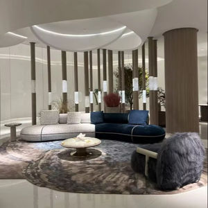 الفاخرة الحديثة عالية الجودة الجلود النسيج الفاخرة كابري بسيطة غرفة المعيشة أريكة فيلا أثاث غرفة المعيشة - Product Image 1