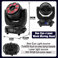 7x40W Bee Eye Moving Head Wash Light RGBW LED-Effekt Konzertbühnenbeleuchtung DJ mit DMX512-Steuerung IP65