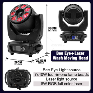 7x40W Bee Eye Moving Head Wash <b>Light</b> with RGB laser effect concert Moving Head Stage <b>Light</b> DJ <b>Led</b> Wash Moving head laser <b>light</b> - Product Image 4