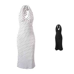 Nouvelle Robe Moulante Sexy à Pois Style Vacances Européen et Américain avec Col Halter et Taille Haute Anti-statique pour l'été - Product Image 1