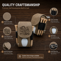 Porte-balles de golf en similicuir gravable au laser, étui personnalisé en cuir PU pour balles de golf, pochette pour tees, sacs cadeaux