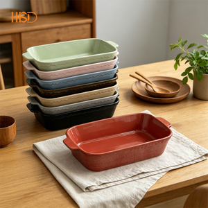 Bandeja Rectangular de Cerámica Repujada Multicolor con Doble Asa, Apta <span class=keywords><strong>para</strong></span> Horno, <span class=keywords><strong>para</strong></span> Cocina Doméstica - Product Image 1